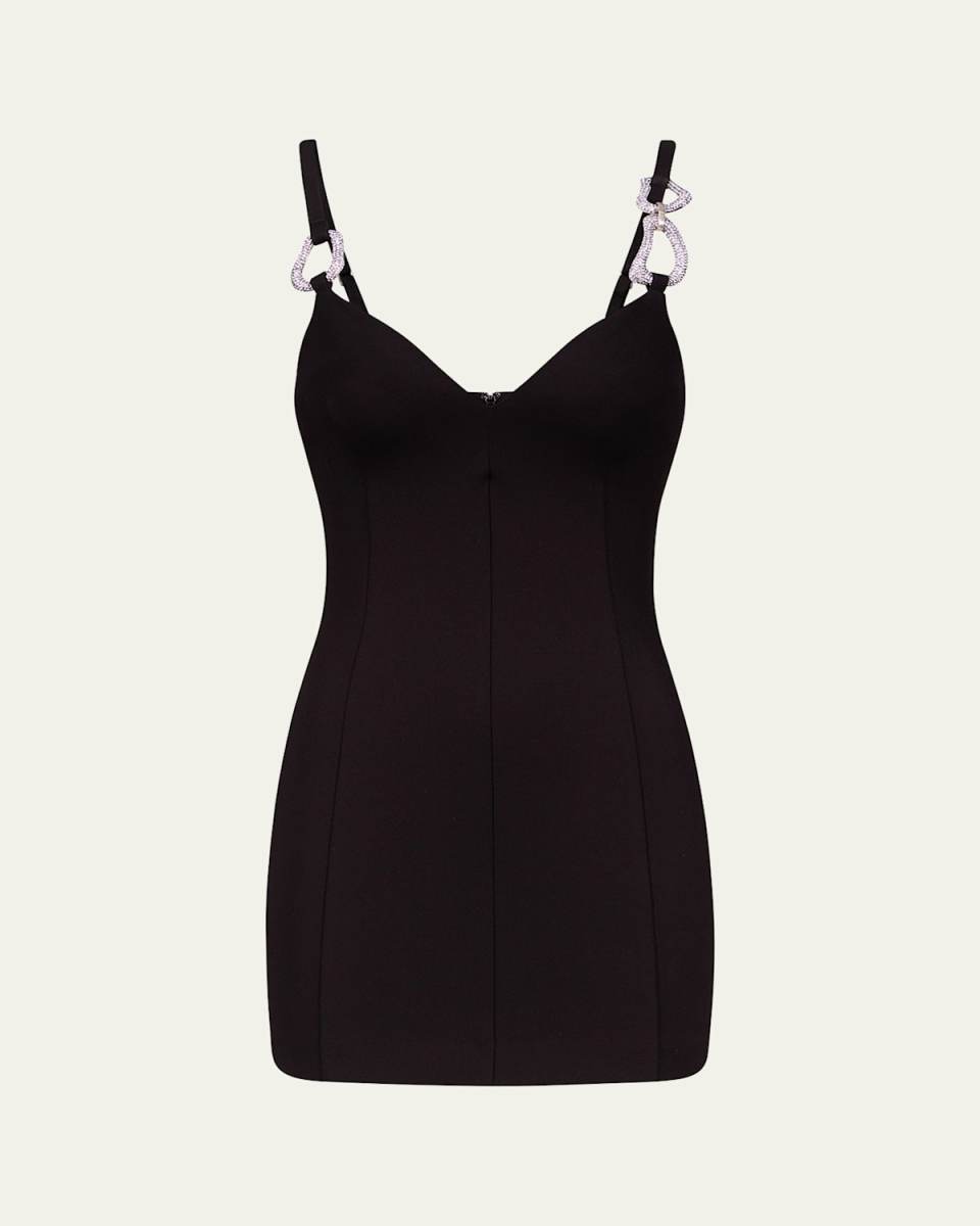 Crystal-Link Strap Mini Dress